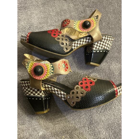 Spring Step L'Artiste Jive Leather Platform Heel Sandals - Picture 1 of 6